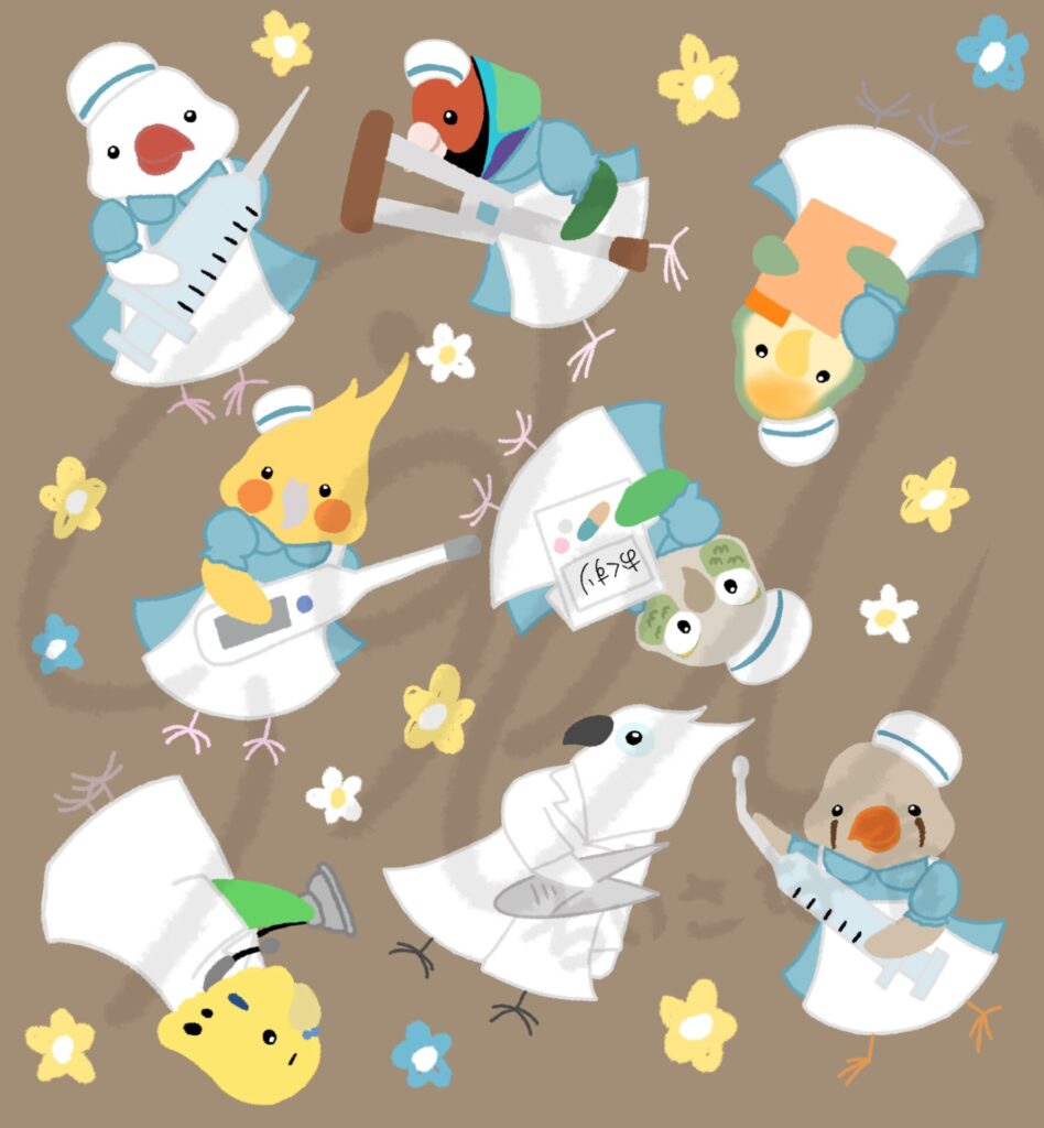 鳥さん生地テキスタイル・ちいさな春