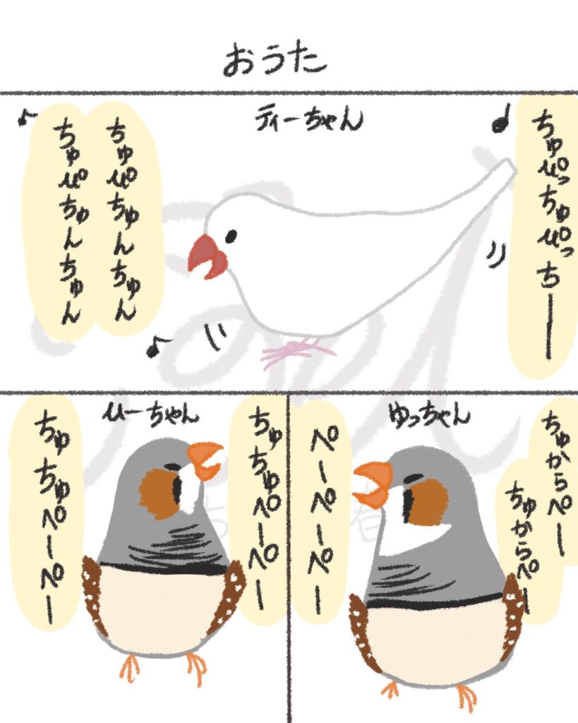 文鳥たちは自由。キンカたちは愛が深い。第8話「それぞれのお歌」ちいさな春